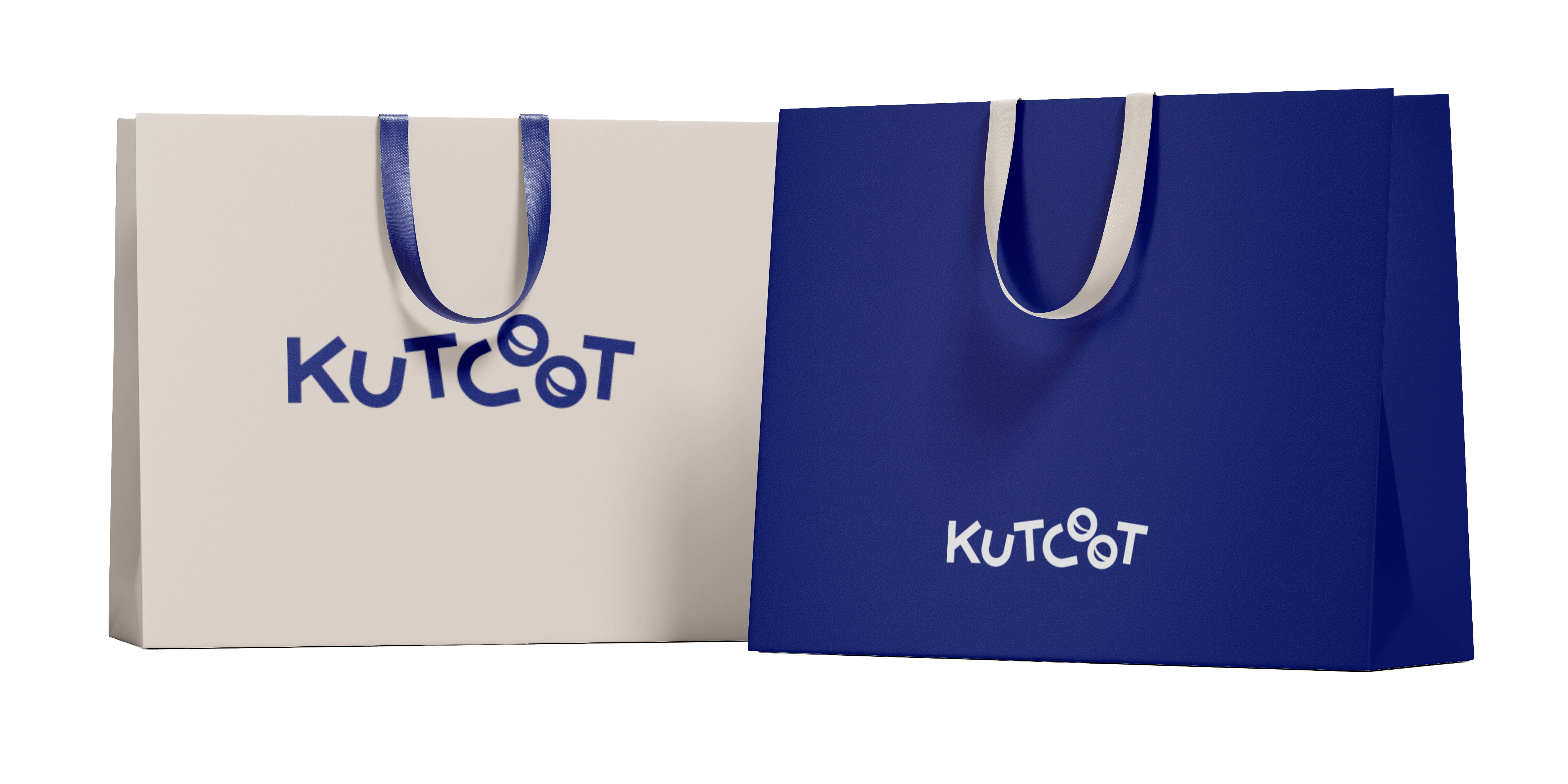 Sacolas Kutcoot em creme e navy